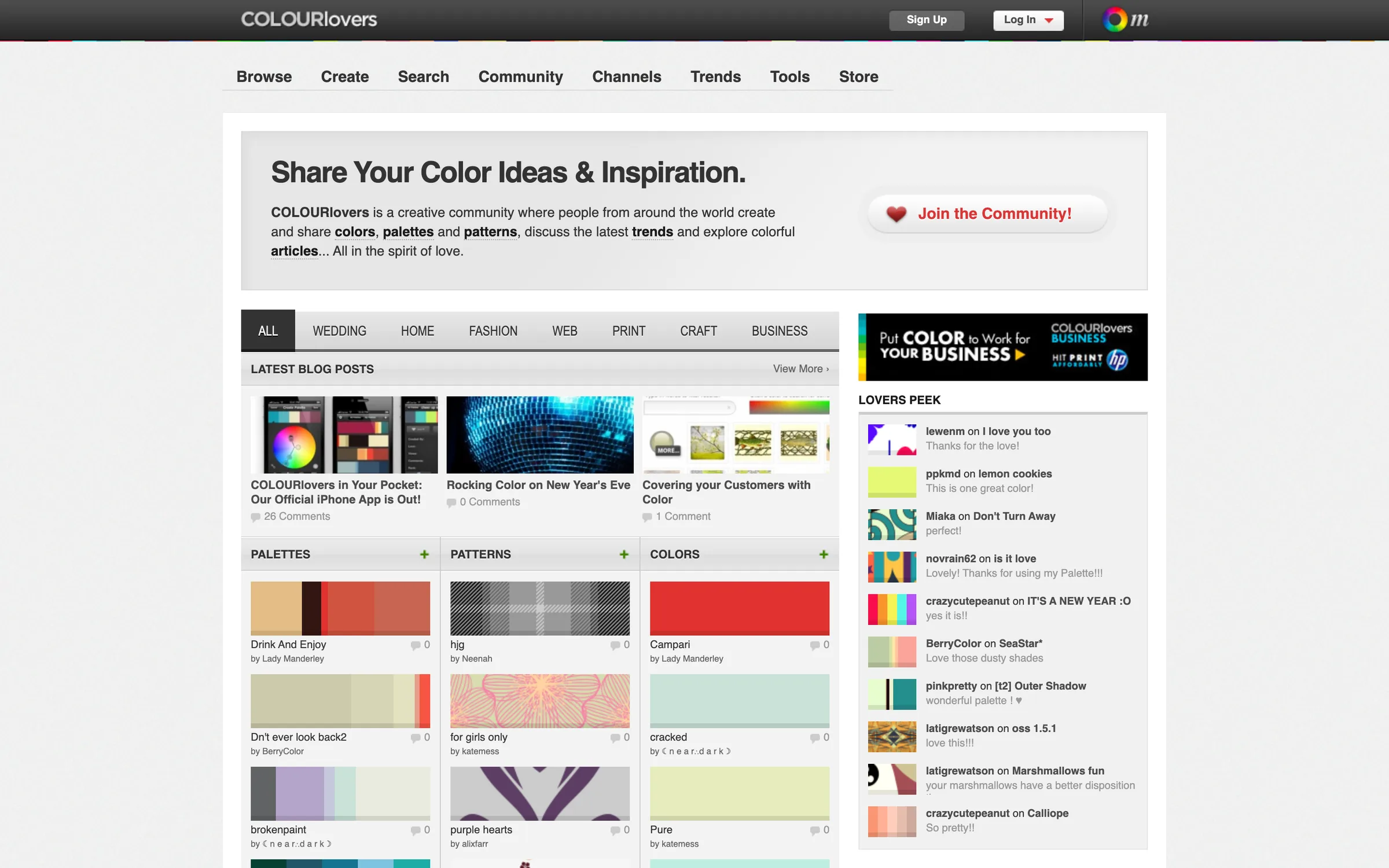 COLOURlovers homepage