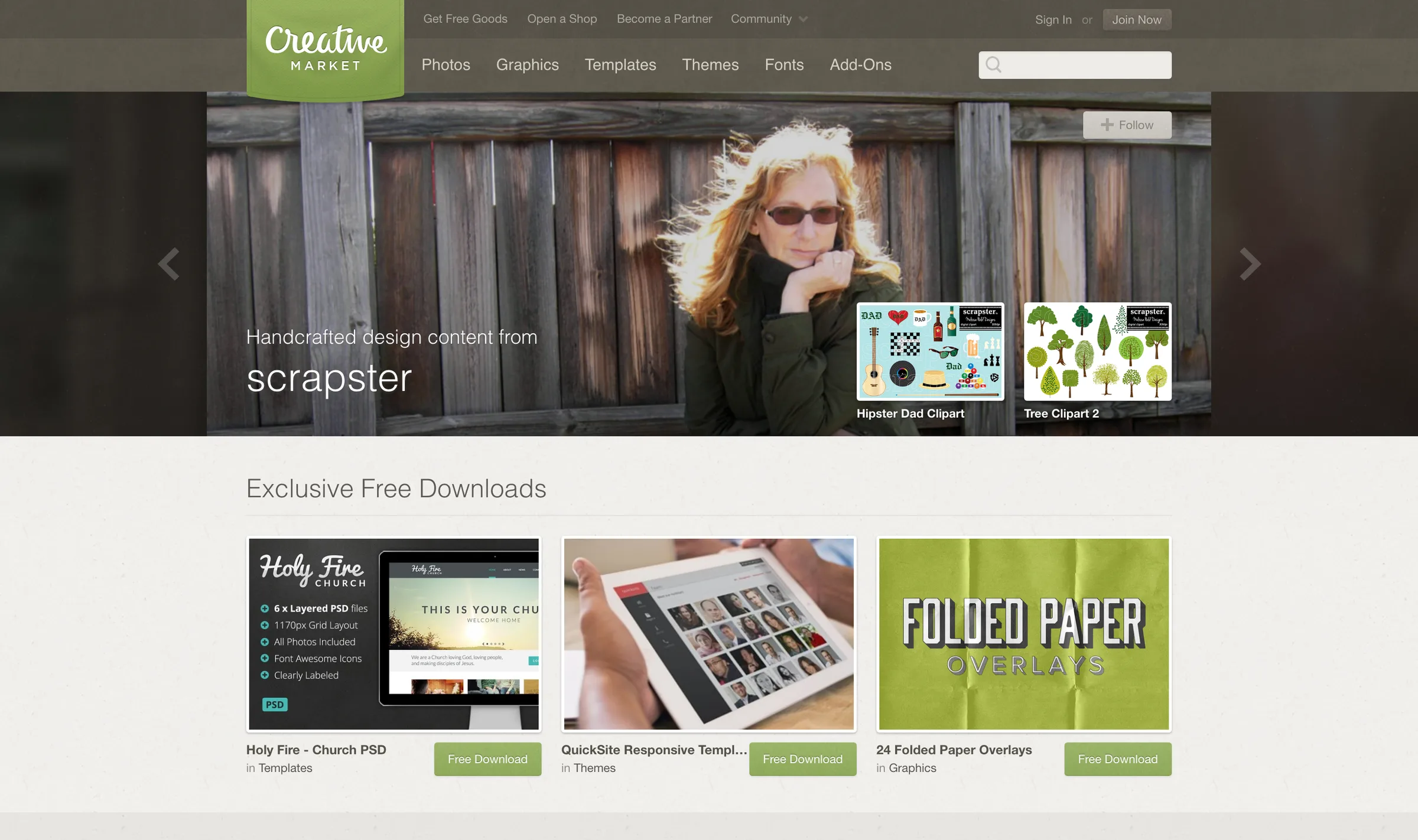Creative Market homepage